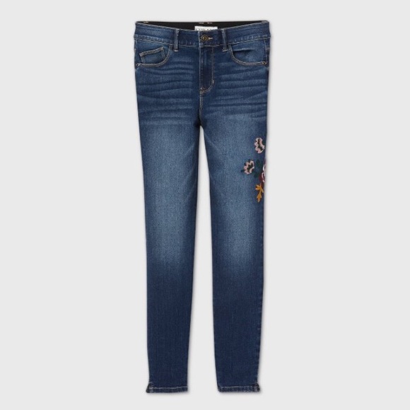 NWT Knox Rose Floral Embroidered Skinny Jeans - Picture 1 of 9
